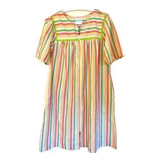 VINTAGE Leisure Life Colorful Striped Sleepwear Women's Large